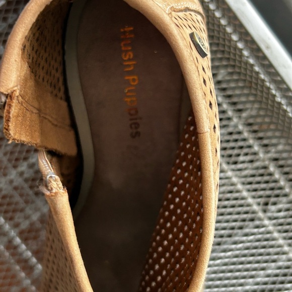 HUSH PUPPIES SIZE 8 Tan 3” heel Reyna Mariska open toe ankle, boots, leather - Picture 6 of 10